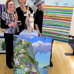 Jurors Jan Allen, Linda Jansma and George Walker with the Jurors' Award winners for the 2011 Art in the County exhibition and sale.